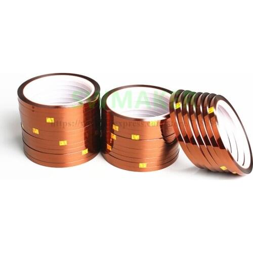 3mmx33m 10pcs Kepton Tape High Temperature BGA Heat Resistant Polyimide Reprap 3D Printers