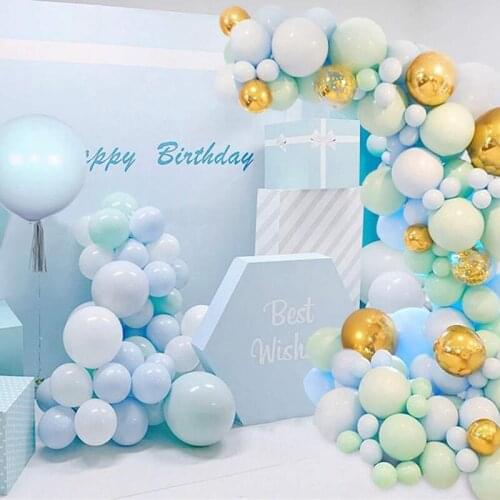 126pcs/set Macaron Blue Latex Balloons Garland Arch Kit Confetti Wedding Decorations DIY Birthday Baby Shower Party Decoration