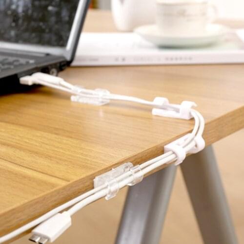 16/20/PCS Cable Organizer Clip Organizer Desktop Fastener Holder Cable Clip USB Charging Data Cable Winder Cable Wall Clamp