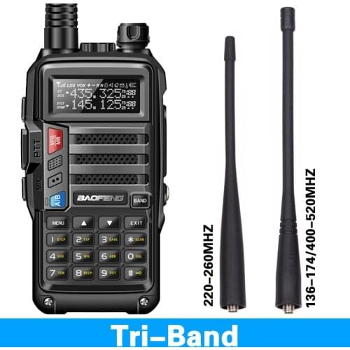 BaoFeng UV-S9 8 Watt Powerful Tri-Band 136-174/220-260/400-520Mhz 2xAntenna Amateur Handheld ham Two Way Radio Walkie Talkie