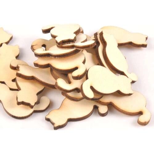 25Pcs Cat Pattern Wooden Crafts Scrapbook DIY For Wood Slices Ornaments Handmade Home Decoration Accessories 23x35mm m0923