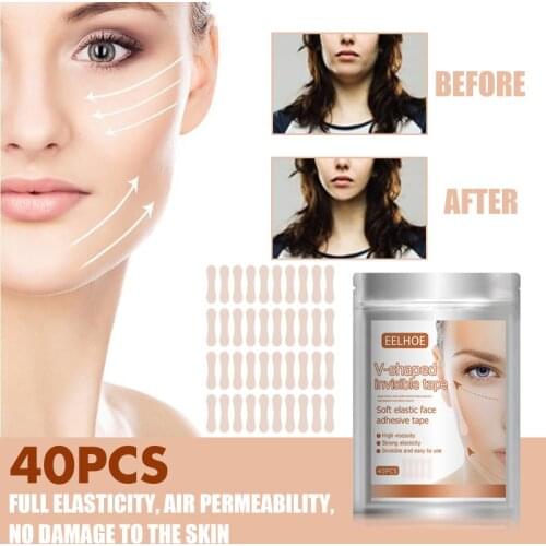 40PCS/Box Face Lifting Patch Invisible Artifact Sticker Lift Chin Thin Face Sticker Adhesive Tape Make up Face Lift Tools