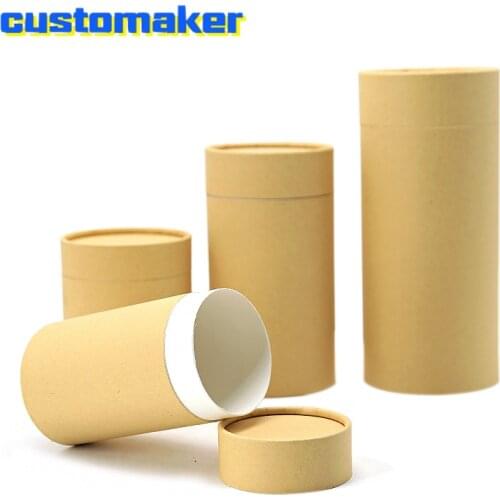 10pcs recycled kraft cardboard brown paper tube eco packaging paper jar cylinder organic round boxes mailing postal tubes drums