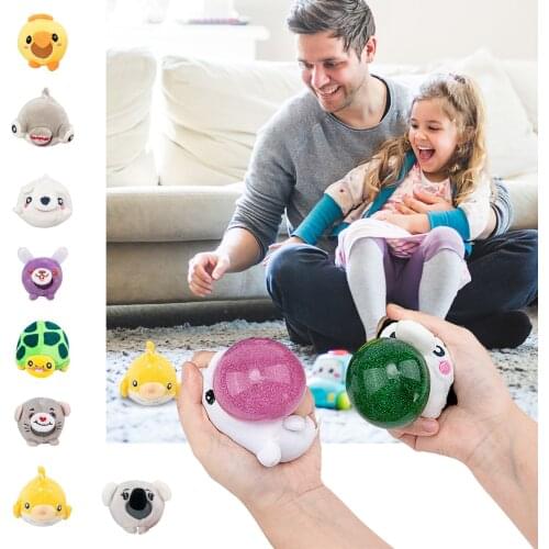 Anti-stress Plush Cute Pet Stress Relief Ball Squeeze Toys Mochi Squishy Keychain Decompression Squish Slow Rising Stress Ball