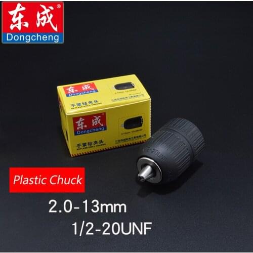 13mm Drill Keyless Chuck. 13mm Plastic Quick Clamping For Electric Drill. Max Capacity 2-13mm, Bore Diameter 1/2", Thread 20UNF