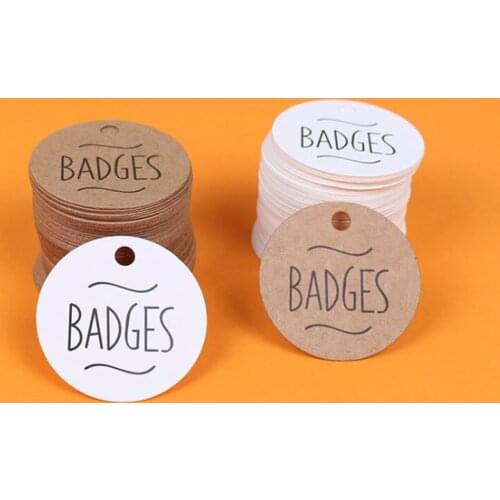 Free shipping Dia 4.2 cm Handmade Kraft Paper Hang Tags Round Tags Wedding Hang Tags Craft Gift Tags 100pcs/lot