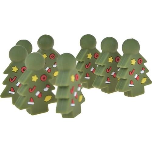 10PCS Silicone Christmas Beads Baby Teething Pacifier Chain DIY Teething Necklace Nursing Beads Food Grade Silicone BPA Free