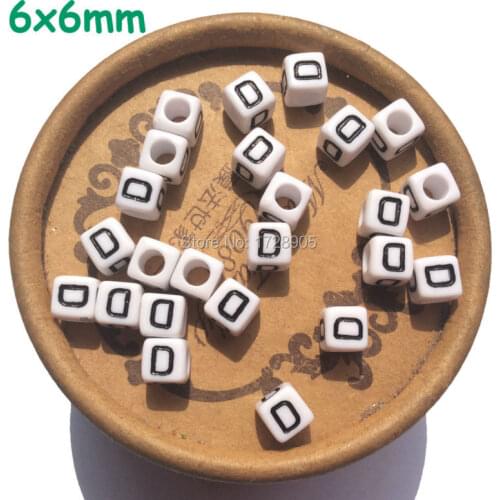 Kralen vierkant 6mm Cube Square Alphabet Beads 4mm Hole A B C D E F G H I J K L M N O Deco Decoden ABC Bead 50pcs Letter