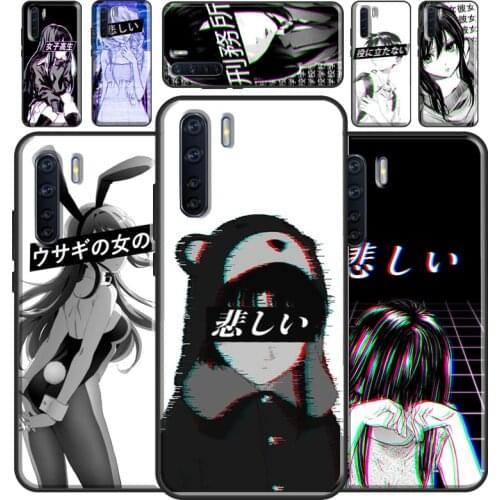 Sad Japanese Anime Aesthetic Case For OPPO Reno2 Z Find X3 Pro A3S A5S A15 A52 A72 A83 A91 A93 A5 A9 A31 A53 2020 Cover