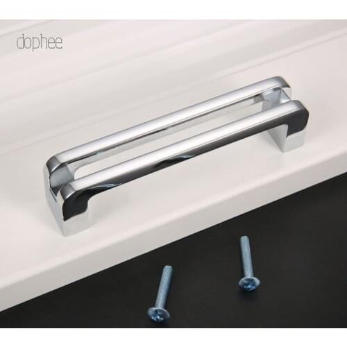 Dophee 1pc 96mm/128mm Black Chinese Double Handle Door Zinc Alloy Brushed Matte Bookcase Drawer Handle Knobs Handle Hardware