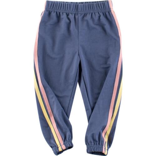 Spring Autumn New Girls Sports Pants Joggers Casual Stripe Kids Cotton Trousers Children Clothes Sweatpant for Girl 2-9 Years
