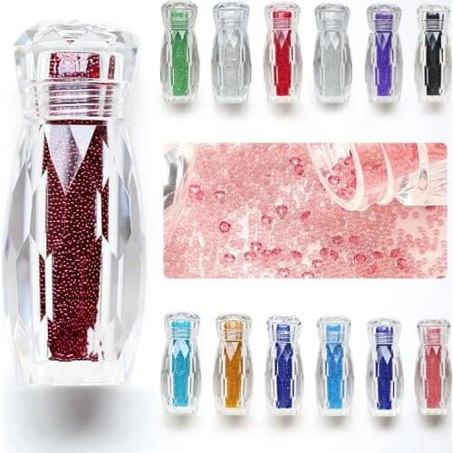 Nail Art Micro Pixie Beads Gravel Nail Crystals Mini Charm Strass Glass Caviar Beads Nail Art 3D Rhinestones Decoration Tips
