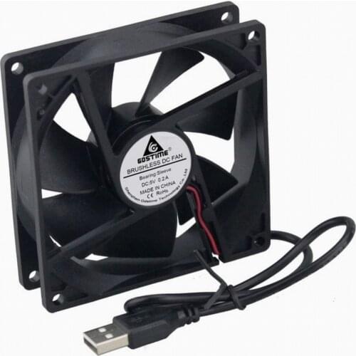 Gdstime 100 pcs 92x92x25mm 5V USB Axial Cooling Fan 90mm x 25mm DC Brushless PC Case CPU Cooler 9cm 9225s 92mm