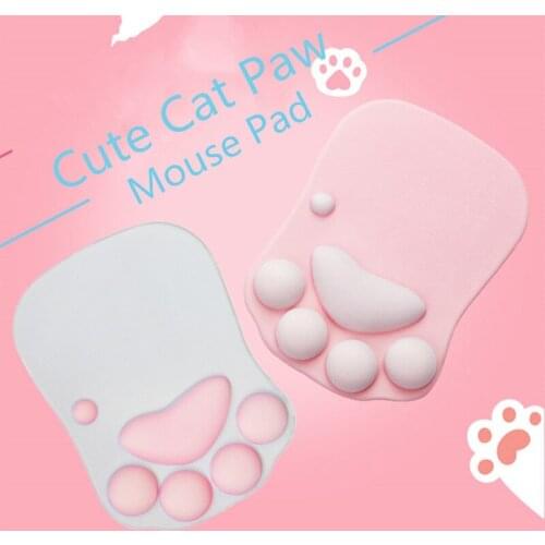 Cute mouse pad Cat Paw Mousepad with Wrist Rest Soft Silicone Mat For Game Computer Cushion Non-Slip Mouse Pats For Girl Gift