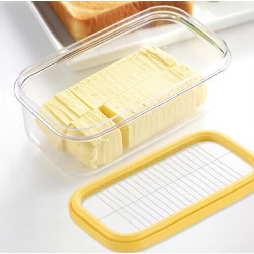 Butter Dish Keeper Slicer Cutter Storage Container For Bread Cakes Cheese w/ Lid