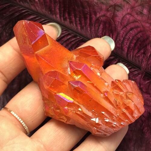 Beautiful Aura Crystal Cluster Angel Aura Titanium Quartz Crystal Specimen Minerals Reiki Healing Chakra