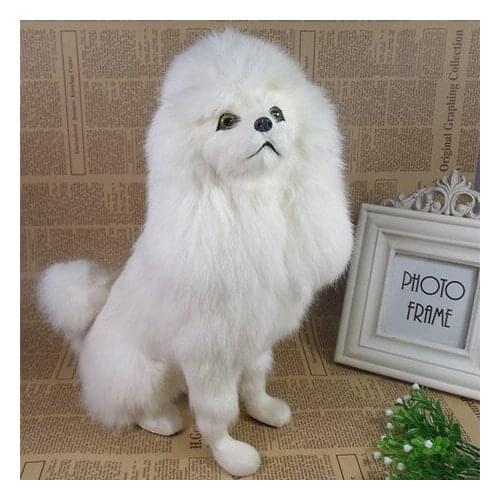 Cute simulaiton poodle dog toy genuine leather fabric toy sitting poodles doll gift about 23x8x18cm 1451