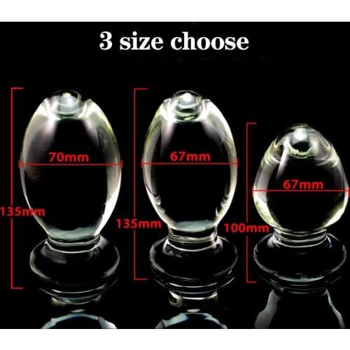 Huge Big Glass Anal Plug Balls Anus Dilator Vaginal Ball Anal Expander Clear Transparent Glass Butt Plug Large Adult Sex Toys