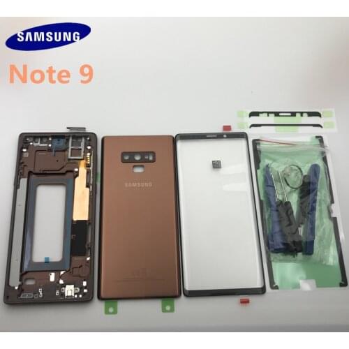 Original new Samsung Galaxy NOTE 9 N960 N960F Full Housing Case Back Cover Front Screen Glass Lens+Middle Frame Complete Parts