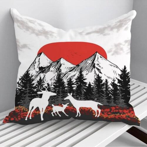 Autumn Deer Throw Pillows Cushion Cover On Sofa Home Decor 45*45cm 40*40cm Gift Pillowcase Cojines Dropshipping