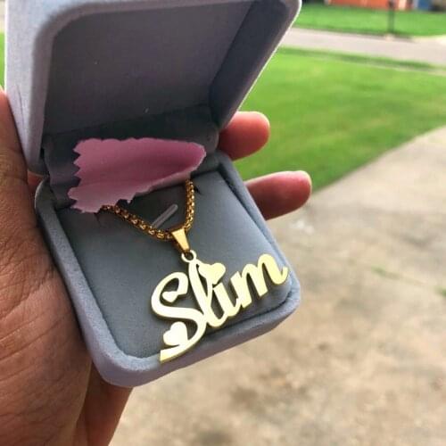 Big Size Pendant Thick Bead Chain Necklace Men Women Custom Name Necklace Personalized Nameplate Choker Jewelry