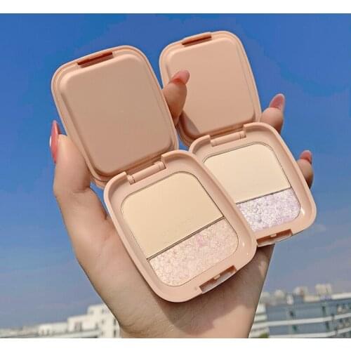 Highlighter Facial Double Mixed Color Pressed Powder Palette Professional Illuminator Face Make Ups Glitter Matte Face Cosmetics