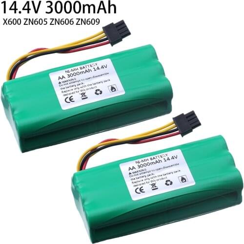 2pcs 14.4V 3000MAH Ni-MH AA rechargeable battery for Ecovacs Deebot Deepoo X600 ZN605 ZN606 ZN609 Redmond Vacuum Cleaner Robot