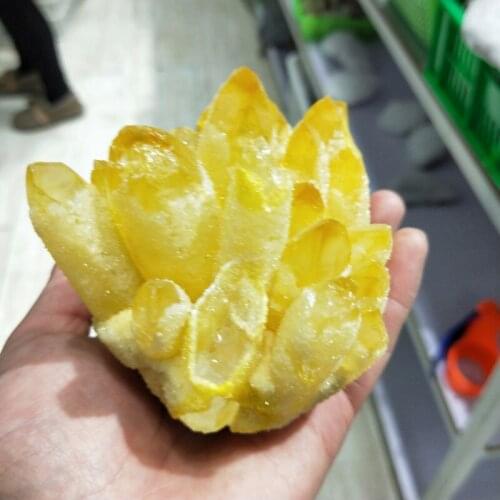 Natural Yellow Ghost Phantom Quartz Crystal Cluster Healing Specimen home decoration office living room crystal decoration