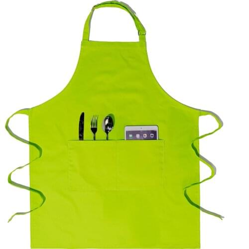 Rose Red Apron 2021 NEW Men Women Chef Apron Cooking Kitchen Double Pocket Apron Cotton Twill Apron