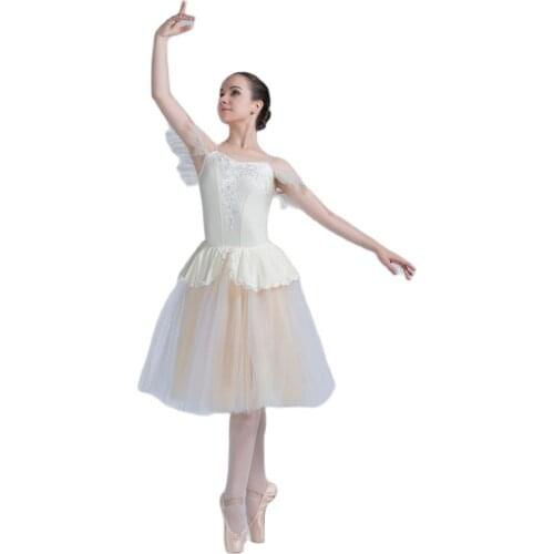 Ivory Spandex Top Bodice Ballet Tutu Romantic Dance Costumes Camisole ballet Tutu Dancewear