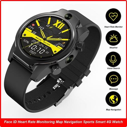 4G Smart Watch Men Ture IP68 Waterproof Swimming Face ID 8MP Dual Cameras 1360mAh WIFI GPS Phone Call Smartwatch For IOS Android