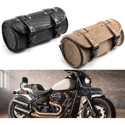Universal PU Leather Saddle Bag Motorcycle Saddlebag Side Storage Tool Bag For Harley Softail Dyna Sportster XL883 XL1200