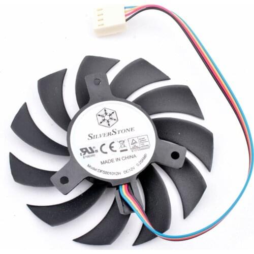 DFS801012H DC12V 0.26A 75mm diameter and 40mm hole pitch 4 wires 4pin cooling fan for graphics card