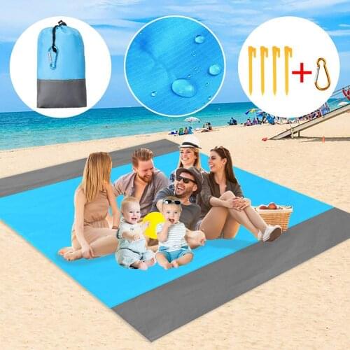 Waterproof Quick Drying Pocket Beach Blanket Folding Camping Mat Portable Lightweight Mat Outdoor Picnic Mat Sand Beach Mat 4