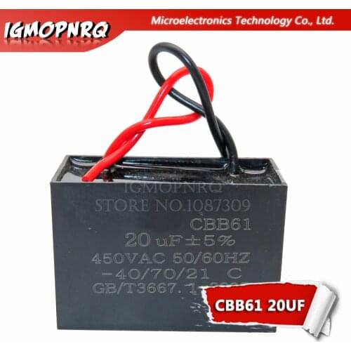 1pcs CBB61 20uf starting capacitance AC Fan Capacitor igmopnrq 450V CBB Motor Run Capacitor