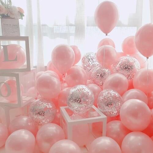 18pcs 12inch Rose Gold Silver Pink Pearly Chrome Metal Confetti Latex Balloons Birthday Party Air Globos Adults Wedding Decor