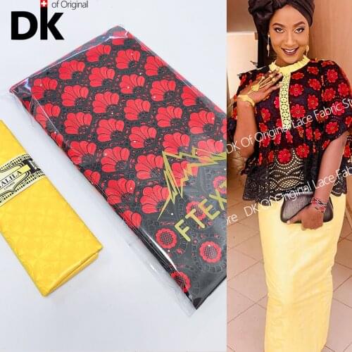 2.5+2.5 Yards Nigerian Lace Fabric 2021 High Quality Swiss Voile In Switzerland With Bazin RIche For Women Daily Dress Material