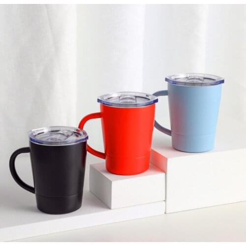 2PCS 304 Stainless Steel Mug With Lid 260ML Ice Master Cup With Handle Double-Layer Insulated Coffee Cup FDA