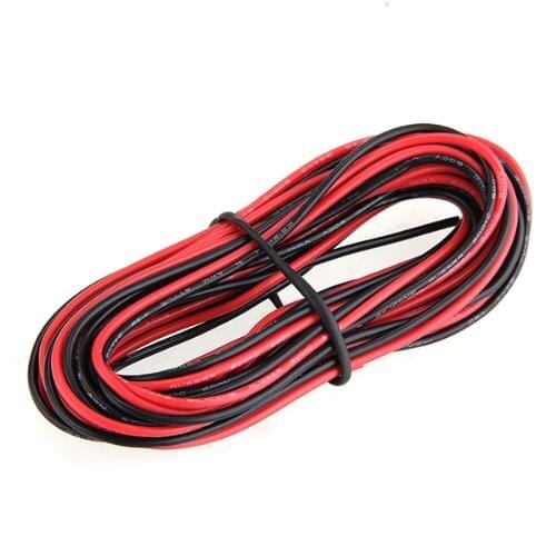 2x 3M 24 Gauge AWG Silicone Rubber Wire Cable Red Black Flexible