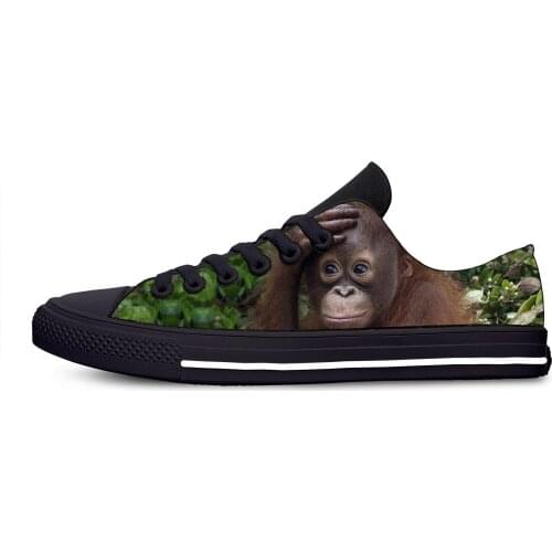 3D Monkey Animal Hot Funny Humor Fashion Classic Casual Cloth Shoes Low Top Lightweight Breathable 3D Print Men women Sneakers