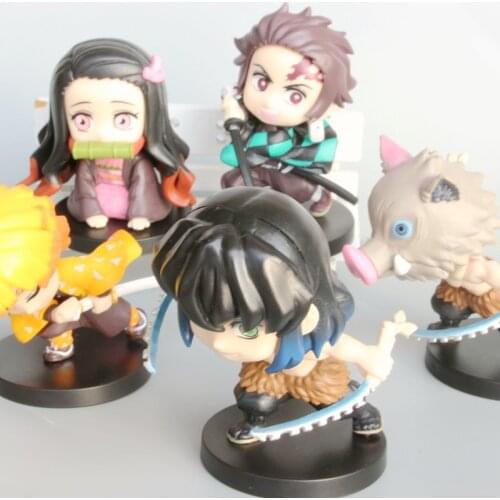 5pcs/set Demon Slayer ADVERGE MOTION Figures Nezuko Tanjirou Zenitsu Inosuke Giyuu Model PVC Collection Toys Kids Xmas Gifts