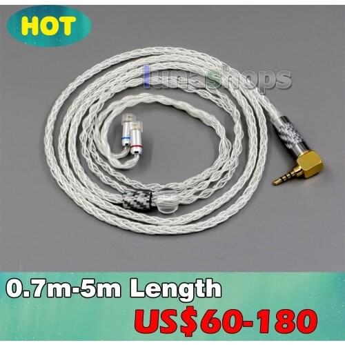 99.99% Pure Silver XLR 3.5mm 2.5mm 4.4mm Earphone Cable For Sennheiser IE8 IE8i IE80 IE80s Metal Pin LN006347