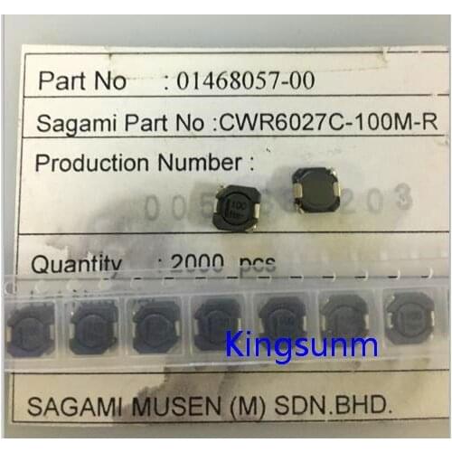 Free shipping 10pcs Power type inductor CWR6027C-100M-R 6x6x3m 10uH 1.65A can replace B82462G4103M