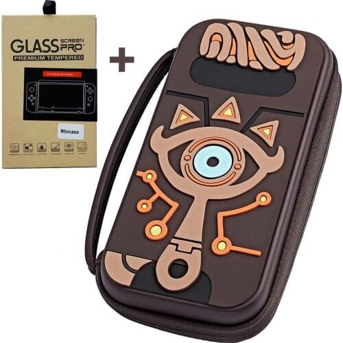 Zelda Carrying Case for Nintend Switch Console & Accessories, Silicone Hard Shell Pouch Embossed Sheikah Slate Eye Carrying Case