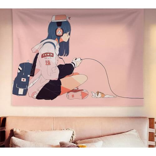 Home Decor Tapestry Kawaii Anime Room Backdrop Wall Hanging hippie home decor cute room decor decoration mural makrama Beach mat