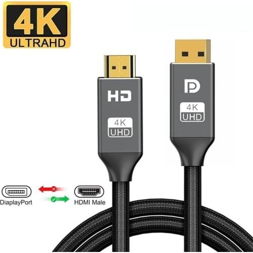 DP to HDMI DisplayPort to HDMI Cable 4K30Hz 1080P 60Hz DP 1.2 For Projector PS4 PC HDTV Lenovo Laptop Display Port HDMI Cable