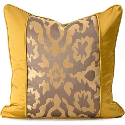 DUNXDECO Luxury Gold Cushion Cover Couch Decorative Pillow Case Vintage Geometric Jacquard Art Home Sofa Chair Coussin