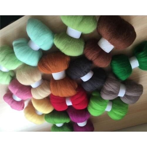 Wfpfbec needle felting poke fun DIY roving felt 100% merino wool fiber mix color 10g/15pcs/lot
