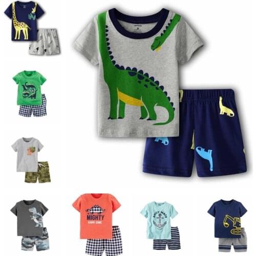 New Dinosaur Baby Boys Summer T-Shirts + Shorts Pants 2-Pieces Clothing Set Boy Outfit Cotton 6 9 12 18 24 Month