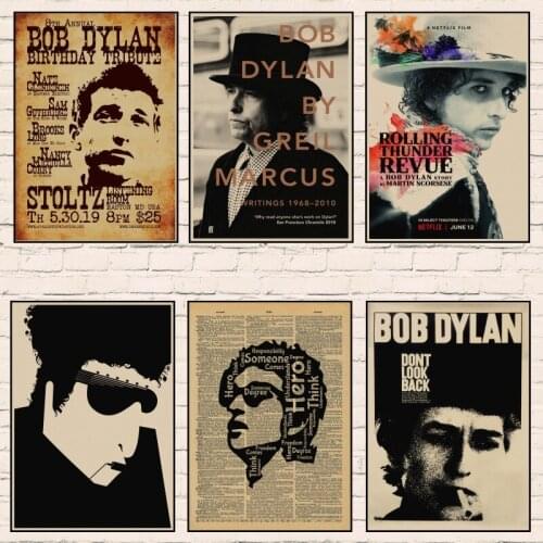 Bob Dylan poster Retro Kraft Paper Painting Wall Art Picture Living Room Home Decor wall sticker room decor 1003